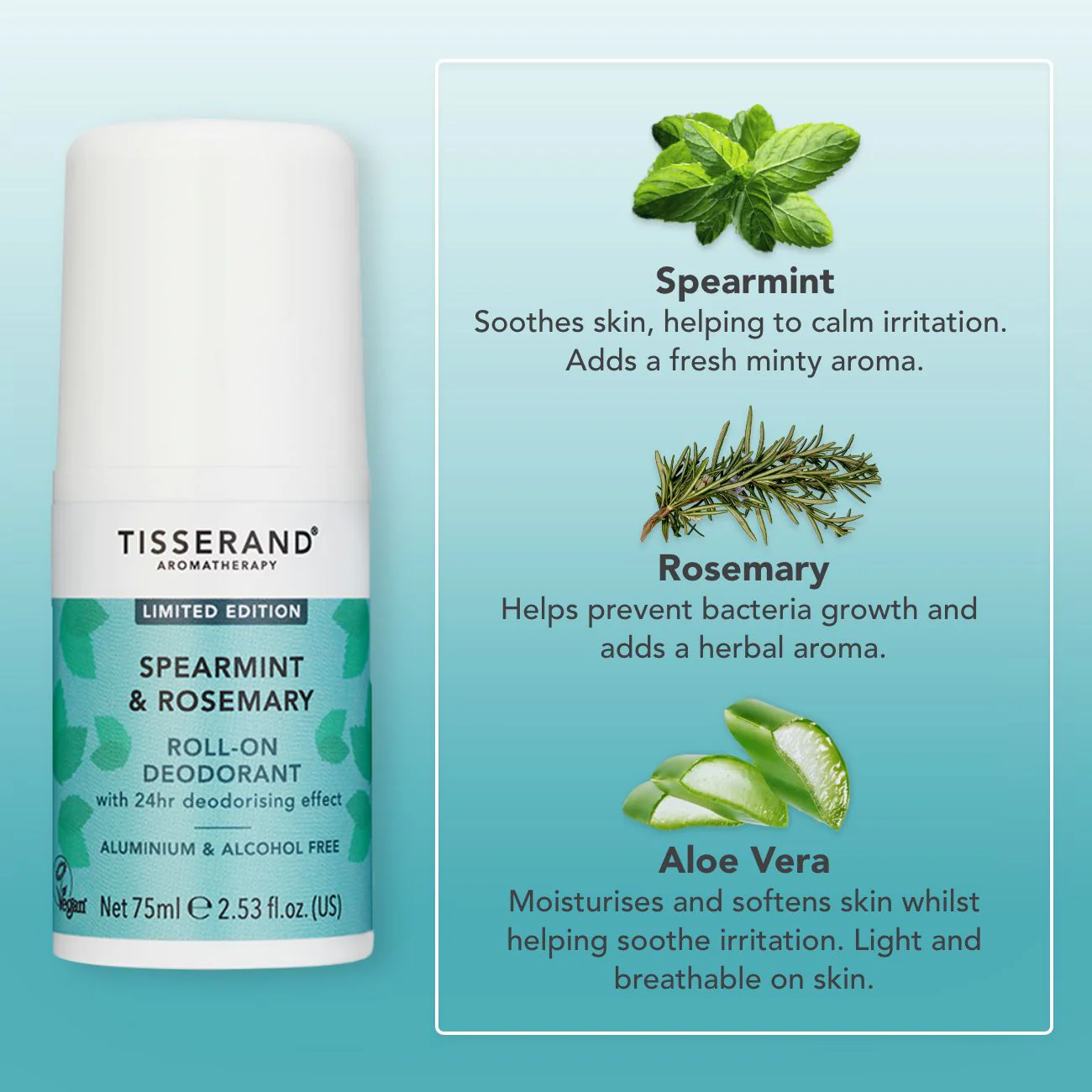 Spearmint & Rosemary Roll-On Deodorant - Image 3
